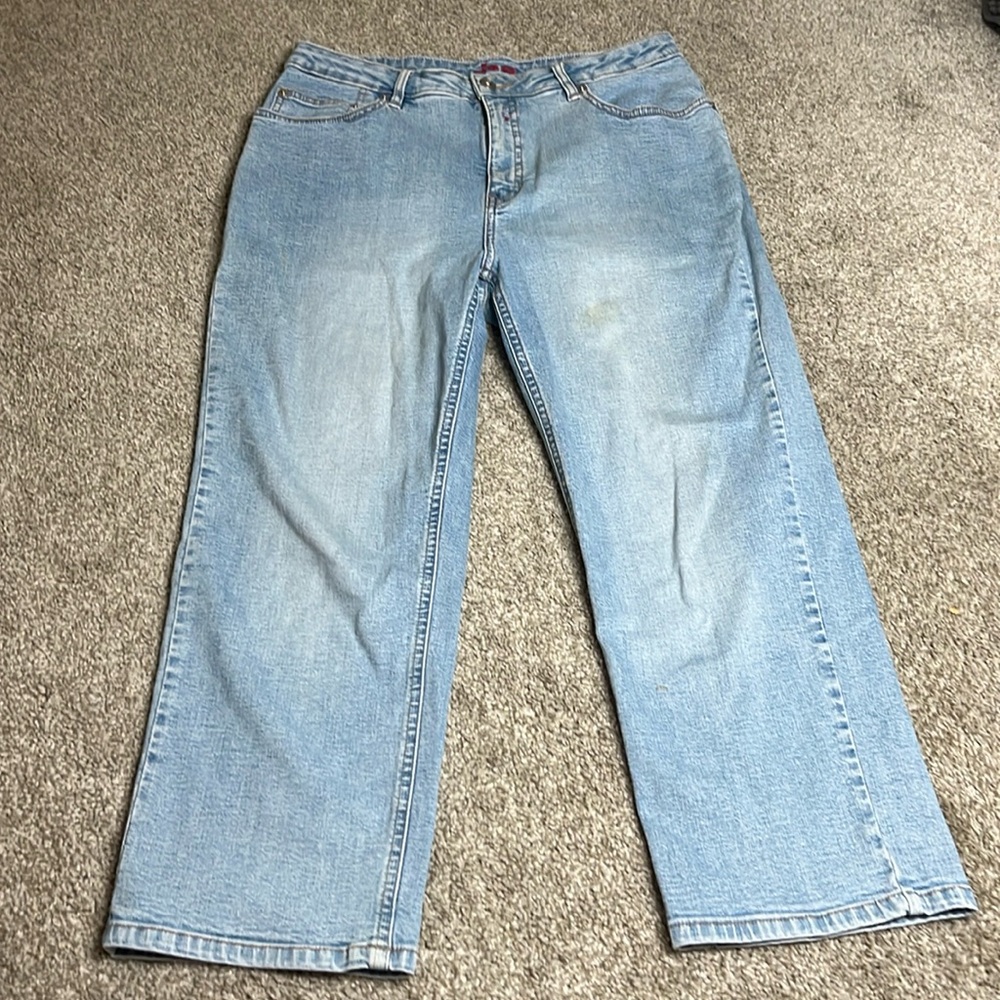 Jag 90's Vintage Classic Medium Wash High Waisted Tapered Leg Denim Mom Jeans 12